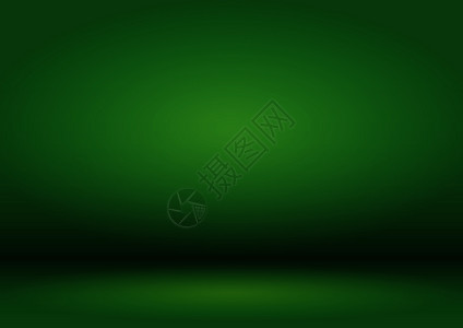 绿色工作室背景空白带有vignet蓝色背景由光源照亮背景图片