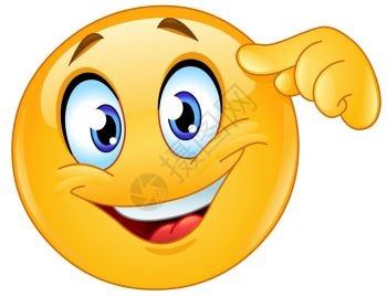 笑的表情指着前额向图片素材