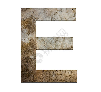 e字母破碎的水泥纹理分离器图片