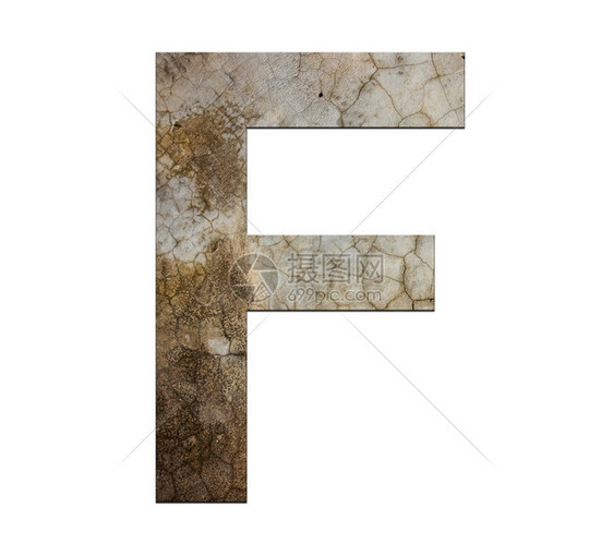 f字母破碎的水泥纹理分离器图片