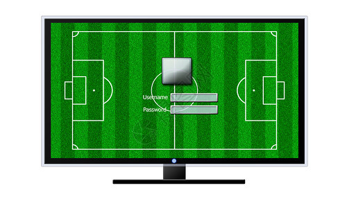 白色上孤立的tv足球在概念上图片