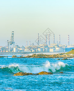 海岸港口设备货运起重机海浪日光岸波尔图格图片