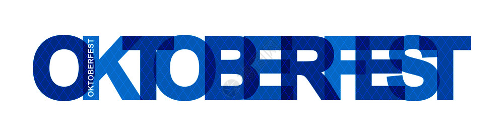 使用oktberfst字词的蓝色横幅平面设计图片