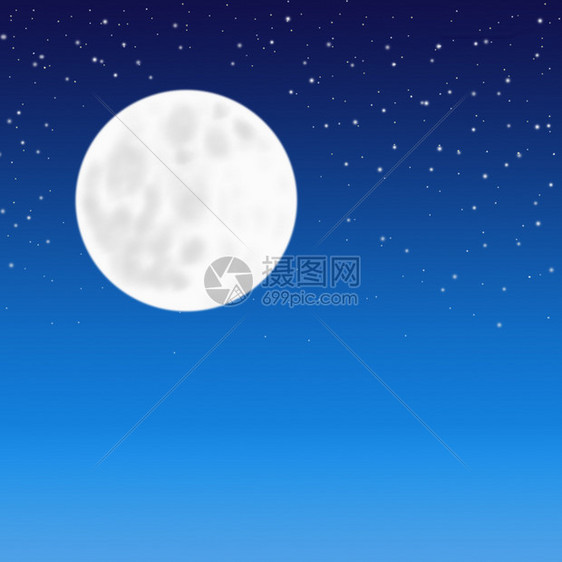 星夜空背景的满月图片