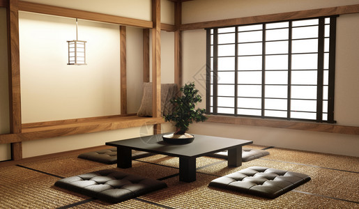 3d专门设计为日本风格的客厅背景图片