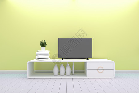 概念客厅白色风格黄现代设计3d图片