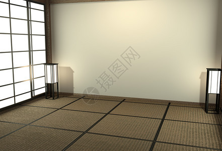 室内最起码设计有塔米垫底日本西瓜门和装饰雅潘式3D图片