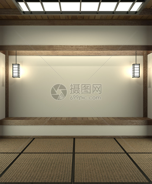 专门设计日本式空房间3D图片