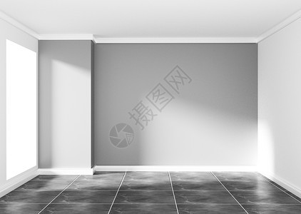 空灰色房间3d内部设计图片