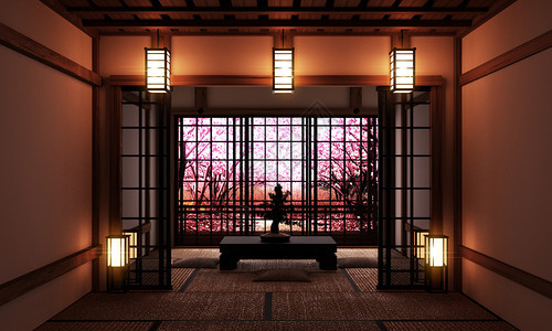 室内客厅设计最短有塔米垫底和日本人室内空房3D图片