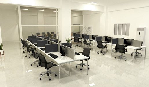 办公室美丽的大房间办公室和会议桌现代风格图片