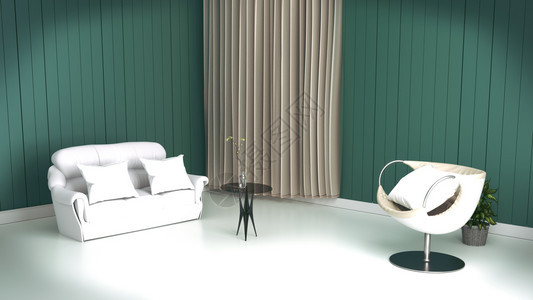 内有沙发枕头桌深面墙空壁背景的室内客厅桌3D图片