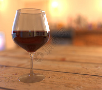 木上葡萄酒杯3D图片