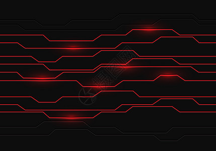 黑色灰设计上的抽象红电路灯现代奢侈品未来背景矢量插图图片