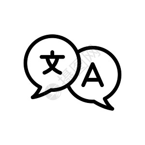 外国学习翻译图标矢量设计模板插画