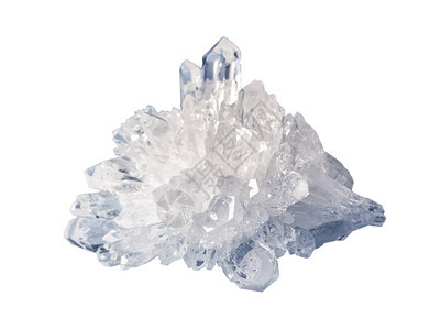 岩石晶体是精美的体在白色背景上隔绝近距离接岩石晶体是各种精美的石英矿物质可收集的样本图片