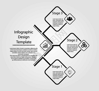 地理设计模板商业成功培训或晋升的三个步骤平板设计图片