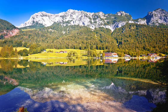 伯赫提斯加登阿尔卑山风景镜视巴伐利亚地区图片