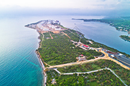 Krk岛空中观测站Croati能源港图片