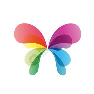 矢量彩虹蝴蝶图标图片