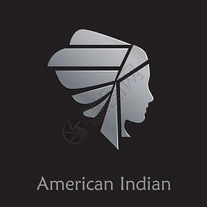 以黑色背景显示的矢量符号为美国印地安背景图片