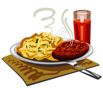 海带牛肉焖土豆插画_海带牛肉焖土豆卡通_海带牛肉焖土豆插图_手绘_板