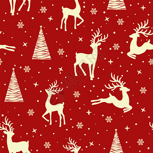 圣诞节无缝模式有驯鹿背景冬季无缝模式有驯鹿包装纸模式填充冬季问候网页背景圣诞节和新年贺卡背景图片