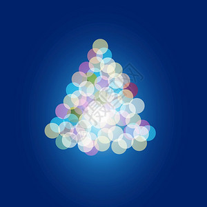 闪亮的蓝色圣诞树矢量插图背景图片