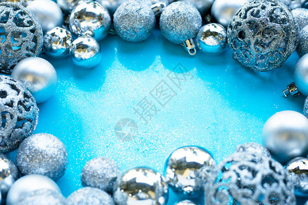 圣诞快乐节日露营装饰蓝色背景图片