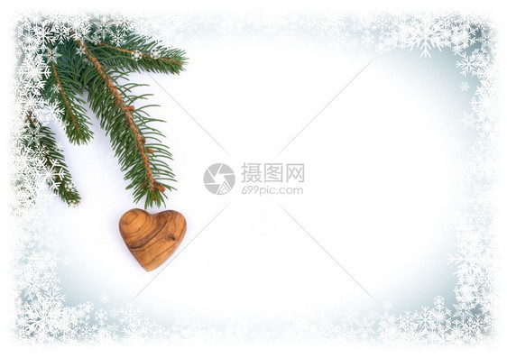 圣诞节明信片贺卡装饰木心和爱文字空间的背景图片