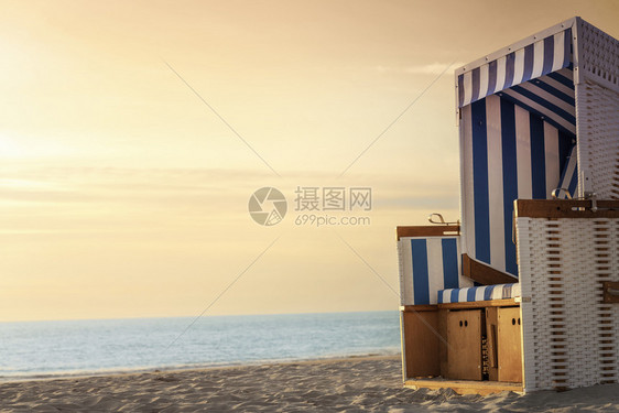 沙滩日落北海锡尔特岛德国暑假背景黄金时段海滩景色弗里西亚海滩图片