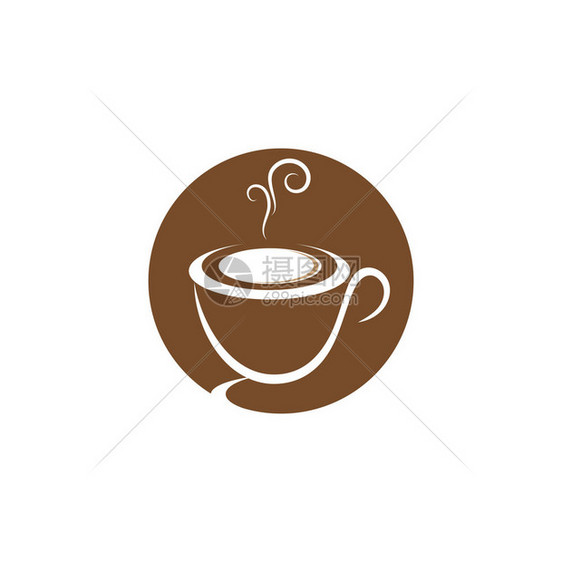 咖啡杯标识模板矢量图标设计图片