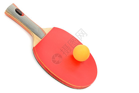 pongcal和b桌网球设备在白色背景上被隔离免费文本空间图片