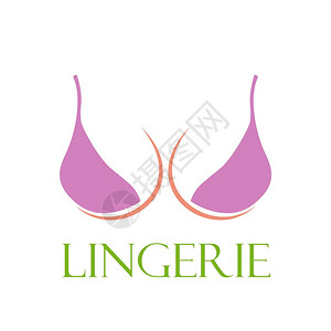 乳房胀痛矢量符号粉色胸罩内衣设计图片