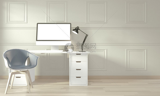 白色现代客厅模拟室内设计3d图片