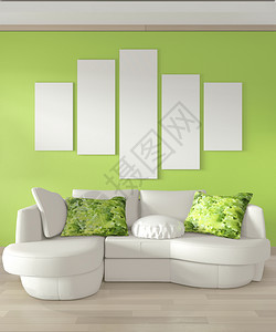 浅绿色背景的室内装修风格图片