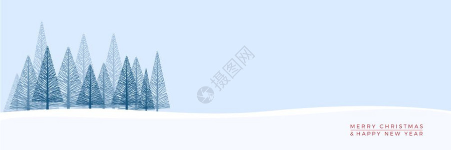 圣诞节抽象矢量冬季地貌背景图片