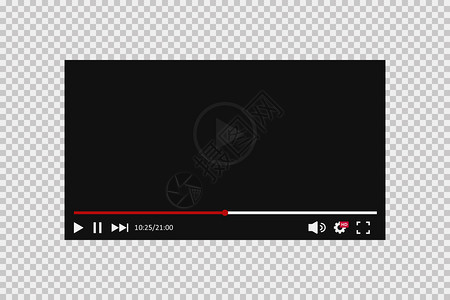 网络设计视频播放器栏互联网技术视频媒体播放器符号模拟网站界面eps10图片