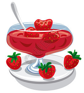 罐中草莓果酱插图图片