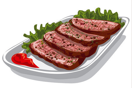 配番茄酱的切片烤牛肉配酱汁的烤牛肉图片