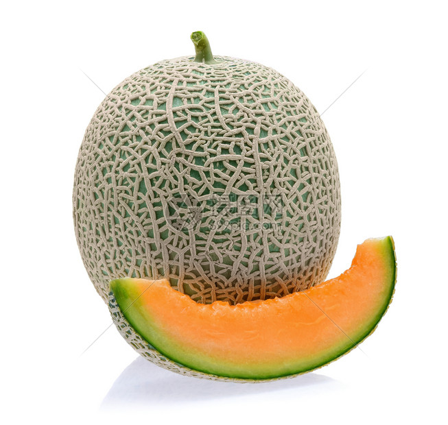 白色背景上孤立的甜瓜高清图片下载-正版图片303576728-摄图网