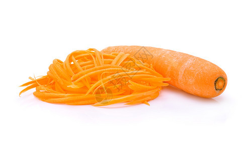 切片胡萝卜孤立在白色背景图片