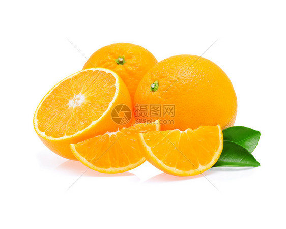 白底孤立的橙色果实图片