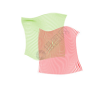 挤变形两条破碎的平方形相互交错用于商业设计装饰和的几何形状孤立在