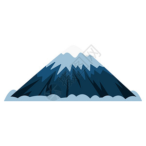 喜马拉雅山 蓝色插画_喜马拉雅山 蓝色卡通_喜马拉雅山 蓝色插图_手绘