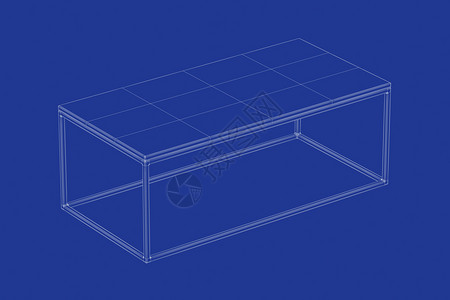 3D咖啡桌个有线框架模型图片