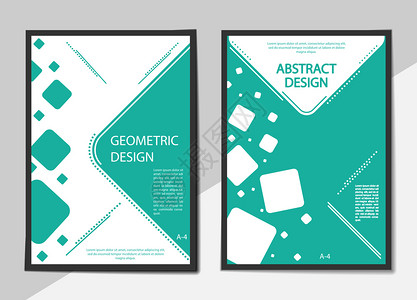 一套4型平板式的封面有不同形状的平方供书籍小册子和印刷品使用图片