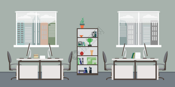 办公室里面插画_办公室里面卡通_办公室里面插图_手绘_板绘_摄图网