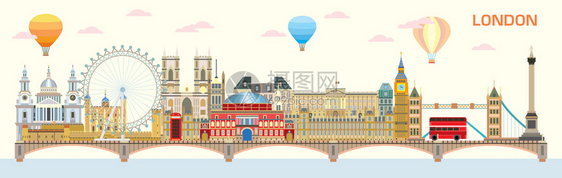城市建筑背景插画图片