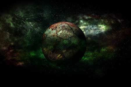 地球在一场全灾难后燃烧这3d的元素成像由纳萨提供图片